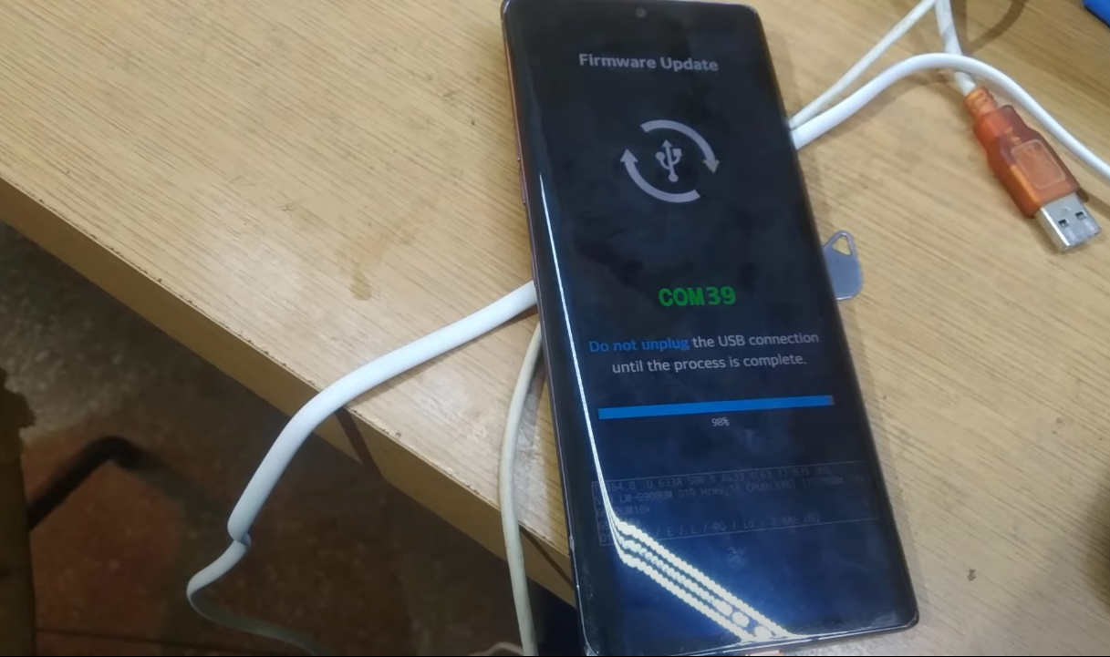 lg velvet 5g flashing